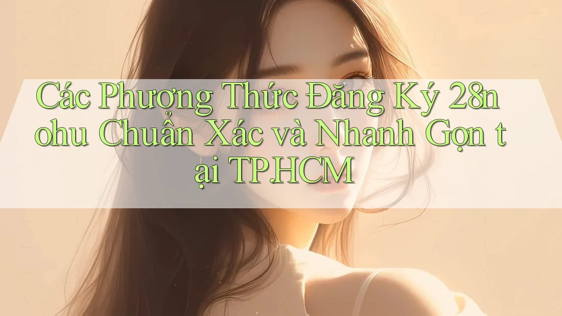 Các Phương Thức Đăng Ký 28nohu Chuẩn Xác và Nhanh Gọn tại TP. HCM